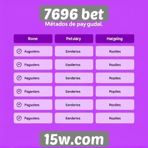 Métodos de pagamento disponíveis no 7696 bet